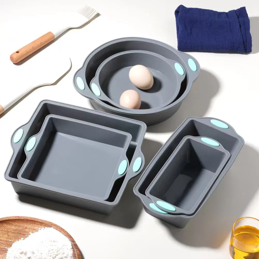 Kitchen Appliances For Baking - 회색 내열성 실리콘 케이크 몰드 팬
