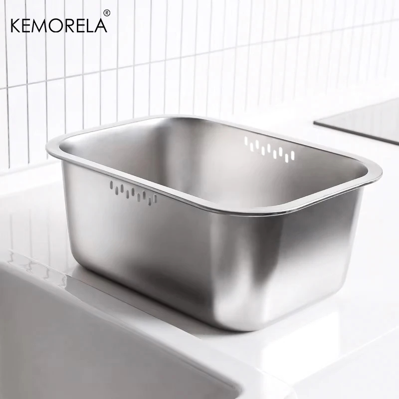Kitchen Appliances Organizer - 10L 휴대용 스테인레스 스틸 설거지통 대형