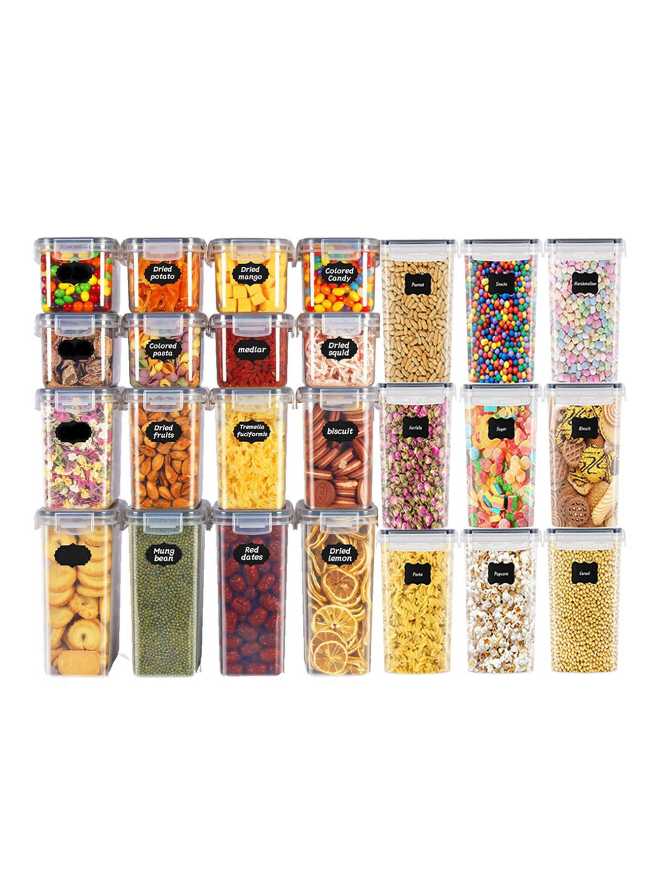 Kitchen Appliances Organizer - 48개, 뚜껑이 있는 밀폐형 식품 보관