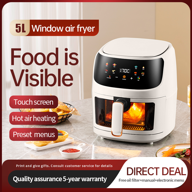 1350W 디지털 에어프라이어, 투명창 및 래피드 에어 - Air Fryer 5L Digital 리뷰 및 가격