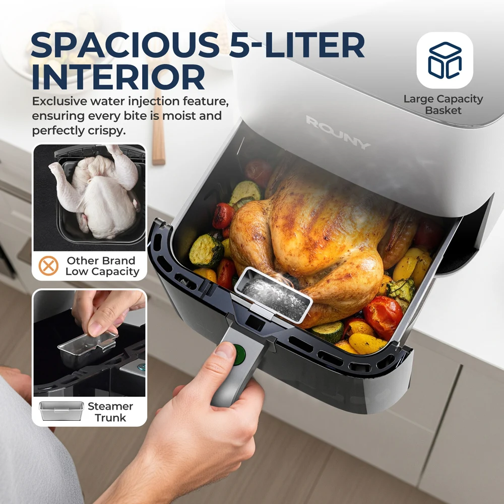 디지털 에어프라이어 (투명창 및 8가지 프리셋 포함), - Air Fryer 5L Digital 리뷰 및 가격