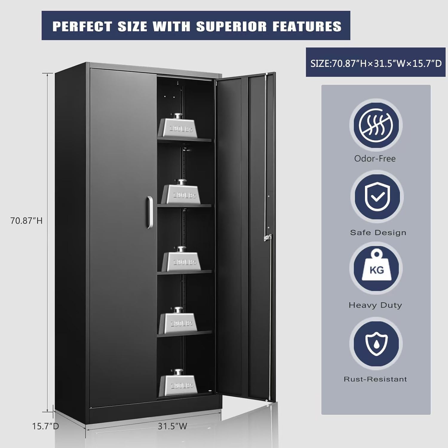조절 가능한 선반이 있는 금속 보관 캐비닛, 문과 선반 - Kitchen Appliances Organizer 리뷰 및 가격